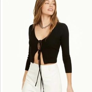 Danielle Bernstein cropped tie cardigan